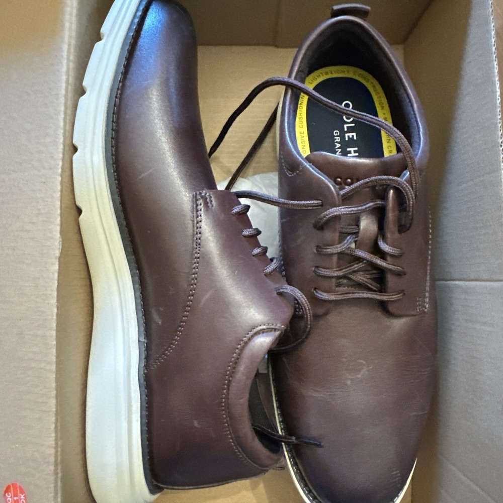 NEW Cole Haan Grand+ Ultra Oxford Shoes Men's Sz 8 Chocolate Brown Box C42675